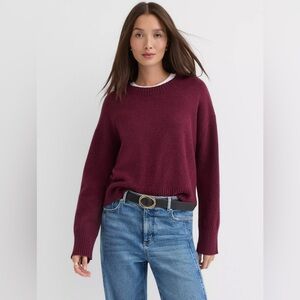 LOFT Rich Wine Crew Neck Sweater-NWOT
